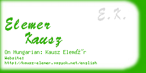 elemer kausz business card